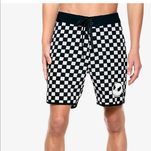 Disney Other - Nightmare Before Christmas Jack Skellington Checkered Board shorts/ Swim Trunks